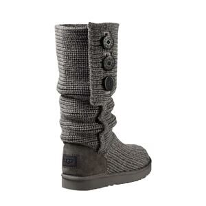 UGG AUSTRALIA WOMEN'S Grey CLASSIC CARDY KNIT TALL SWEATER BOOTS SIZE US 9